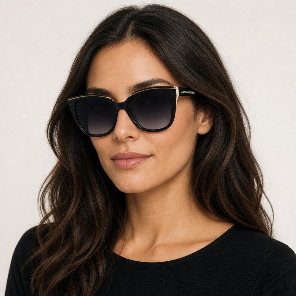 NEW Carolina Herrera HER 0144/S 0KDX9O Black/Nude Sunglasses authentic